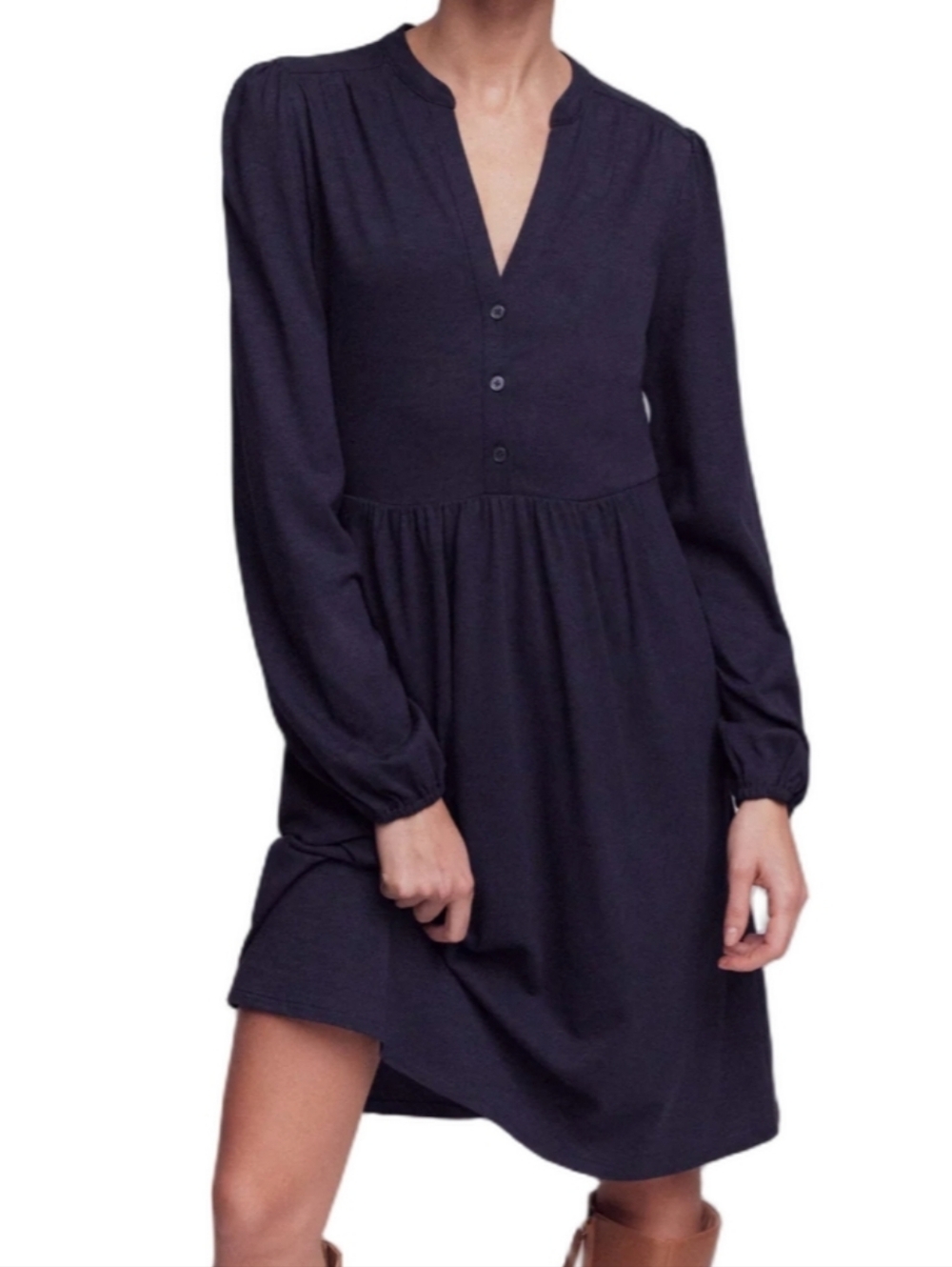Boden Tencel Amy Dress Navy 6R NWT